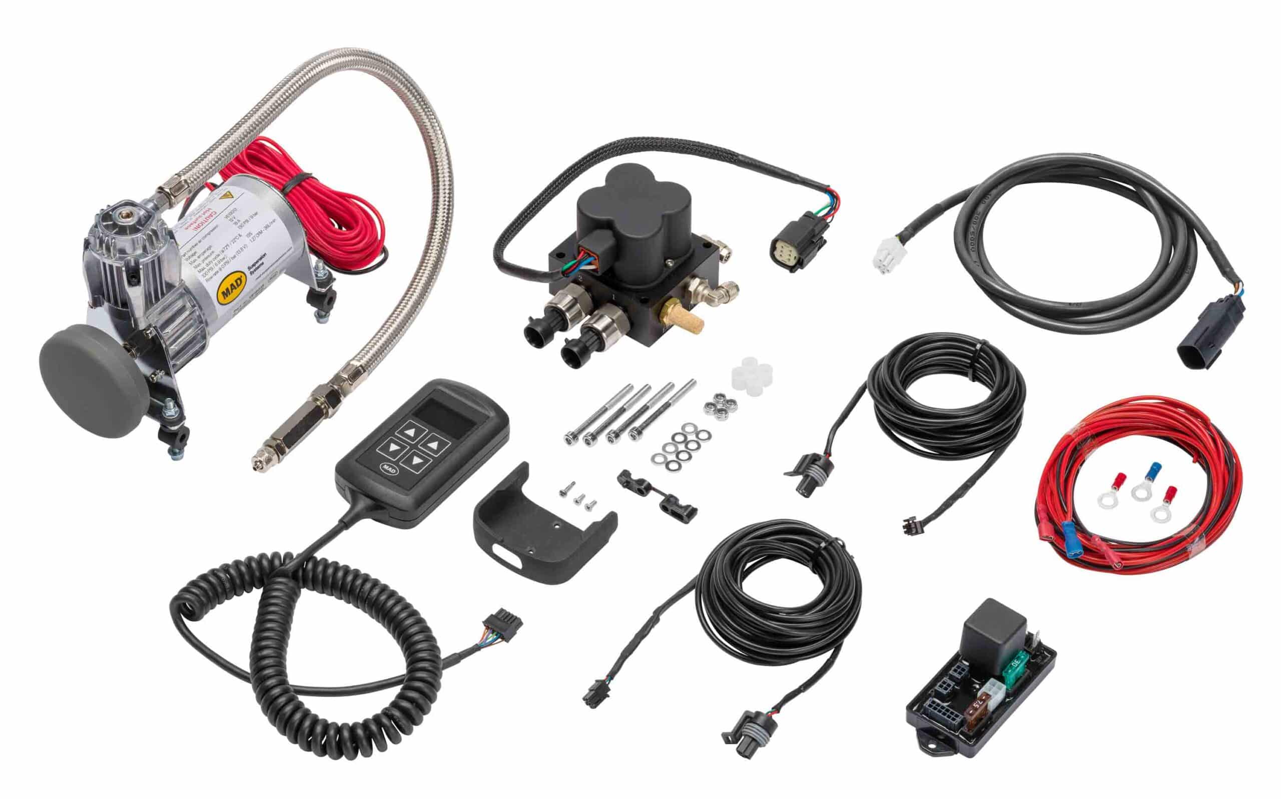 MAD Air Master components neatly arranged and organised